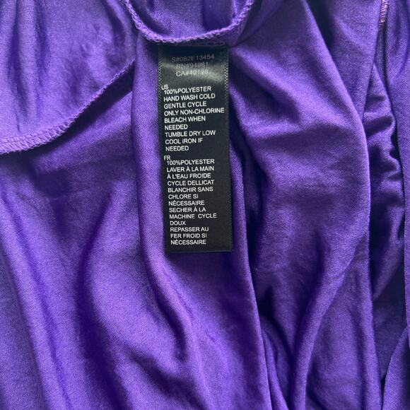 Forever 21 Satin Top Silky Purple Banded Hem Womens Size Large 90s Y2K NWT - Picture 3 of 8